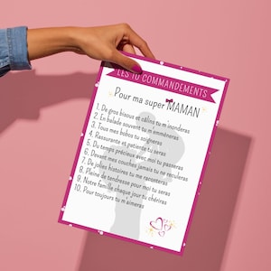 10 commandements Super Maman, à télécharger et à imprimer, à offrir à la future maman !