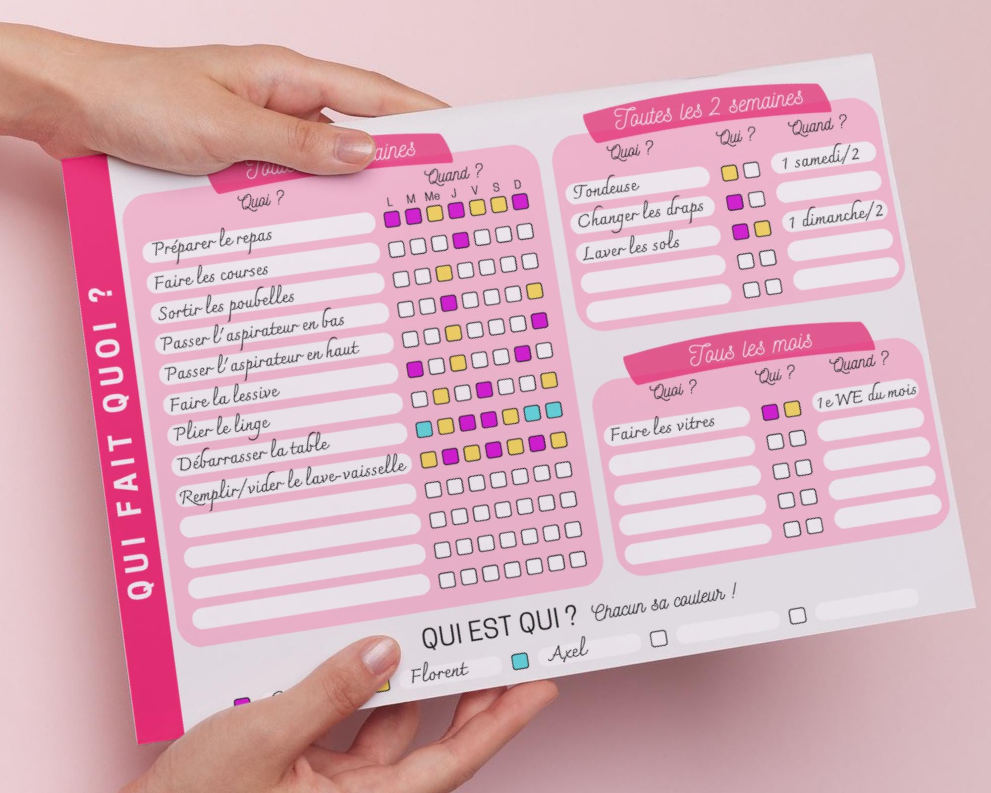 Planning des tâches ménagères, PDF à télécharger et imprimer Organisez