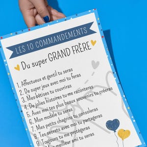 10 commandements Super Grand Frère, à télécharger et à imprimer, à offrir au futur grand frère !