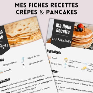 Crêpes and Pancakes recipe cards to print, to keep in the kitchen for your breakfasts and snacks