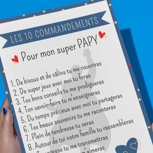 10 commandements Super Papy, à télécharger et à imprimer, à offrir au futur grand-père !