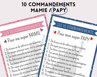 10 commandements Super Papy, à télécharger et à imprimer, à offrir au futur grand-père !