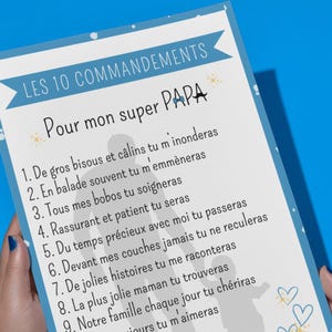 10 commandements Super Papa, à télécharger et à imprimer, à offrir au futur papa !