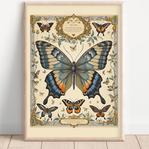 Vintage Butterfly Print – Botanical Wall Art – Digital Download – Nature Illustration – Antique Butterfly Decor - 020