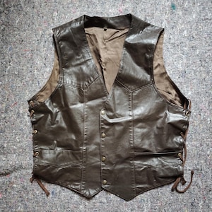 Vintage western style leather vest