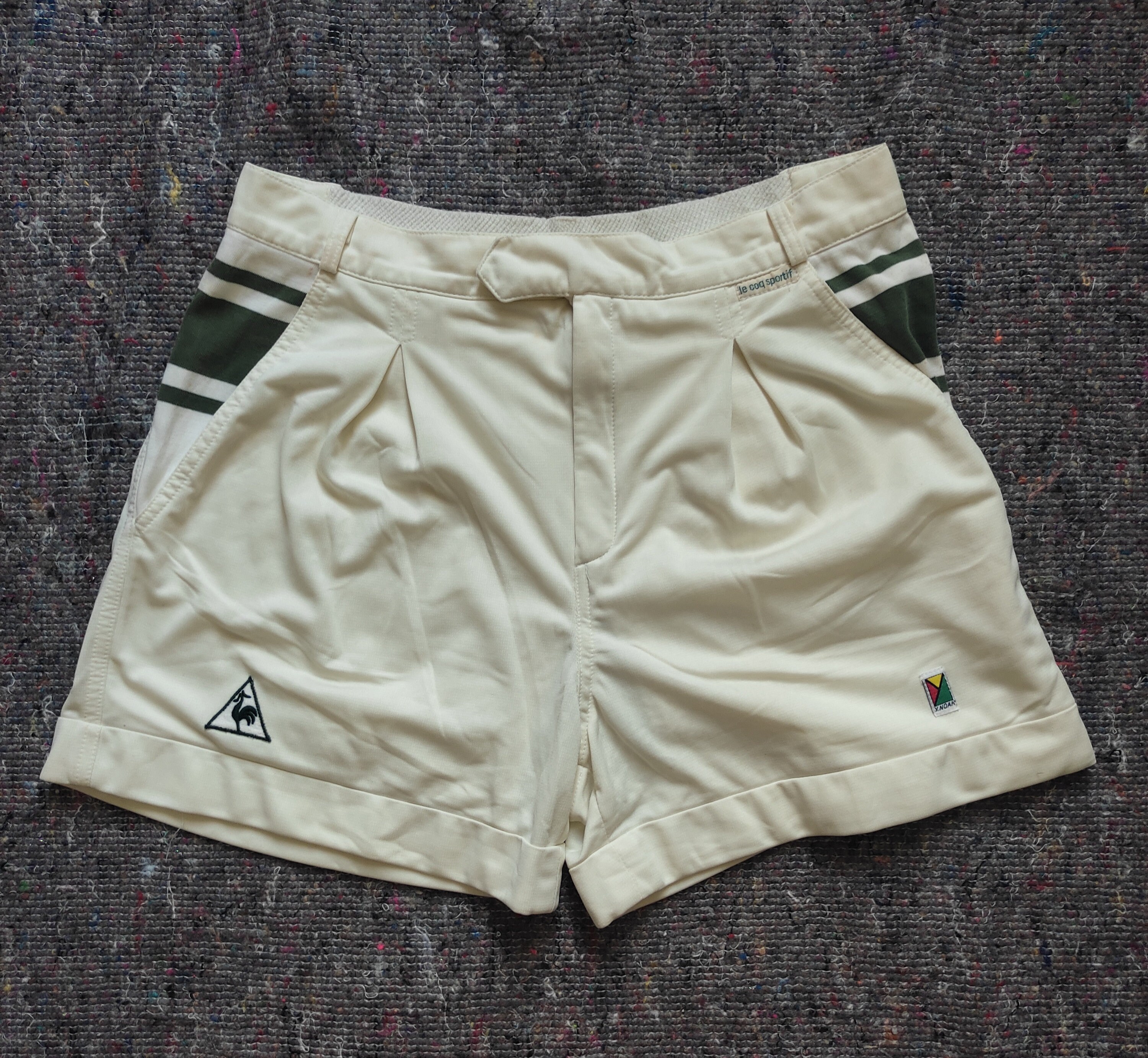 Short Vintage Le Coq Sportif Années 70 - Taille M, Couleur Vert, En Nylon, Unisexe