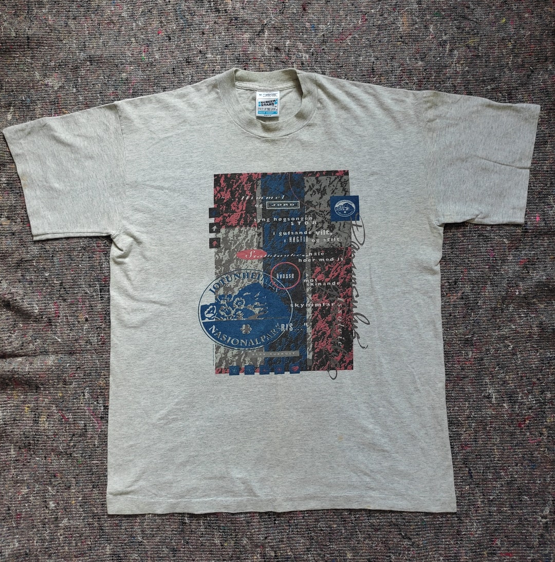 90'S SCREEN STARS Printed T-shirt Made in USA Men's M Vintage /eaa454569