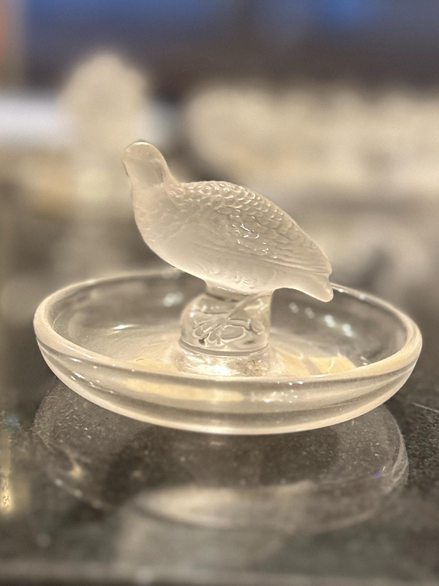 Lalique ラリック リス アクセサリー リング トレイ 小皿 ピントレイ Lalique “perdrix-partridge” Crystal Pin/ Ring Dish - Etsy