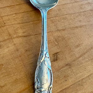 Antique R. Wallace & Sons Sterling Silver Spoon - Floral Monogram &#39;R&#39;