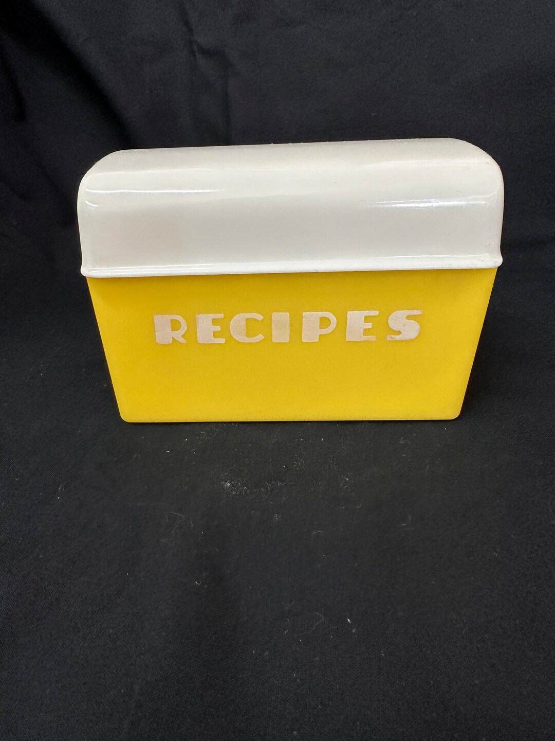 Lustroware Yellow and White Recipe Box Etsy