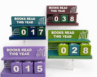 Contador de libros impresos en 3D leídos este año, decoración literaria, seguimiento de lectura
