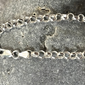 Sterling Rolo Bracelet, Sterling Charm Bracelet, Silver bracelet, Sterling loop bracelet, Silver Charm bracelet, Rolo Charm Bracelet