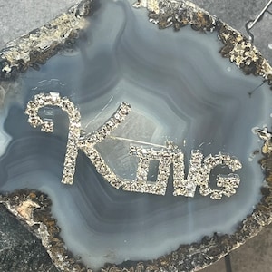 Crystal King Pin, Homecoming Pin,King Pendant, King Jewelry,King Mascot pin, King Charm, jewelry,Crystal King Brooch, King and Queen jewelry