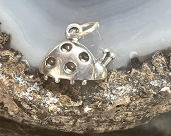 Sterling Ladybug charm, Silver LadyBug charm, Sterling gardening charm, Gardening Jewelry, Ladybug Jewelry,Gardening gifts