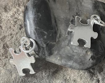 Sterling Jigsaw Puzzle Piece Charm, Silver Puzzle Charm,Sterling Puzzle Piece Jewelry, Sterling Game charm, Jigsaw puzzle jewelry,