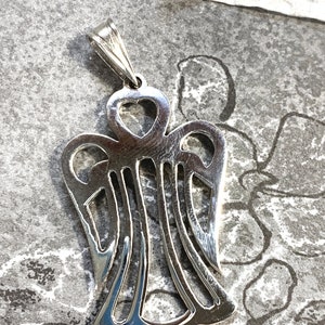 Vintage Sterling Angel Pendant, Sterling Angel Charm, Christmas Angel, Sterling Angel Jewelry, Cut Out Angel pendant, Christmas Jewelry