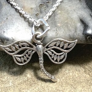 Sterling Silver Dragonfly charm, Silver Dragonfly Charm, Sterling Dragonfly jewelry, Sterling garden charms, Gardening Jewelry, insect charm