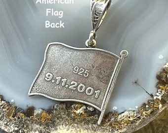 Vintage Sterling American Flag, Sterling 9/11 American Flag,Silver Vintage American Flag 9/11, Sterling Vintage Memorial Flag