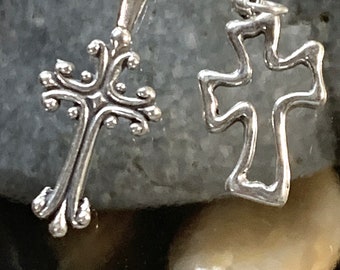 Sterling Cross charm,Cross Necklace, Sterling Modern Cross,Sterling Celtic Cross, Sterling Open Cross,Sterling cross jewelry.Christian cross