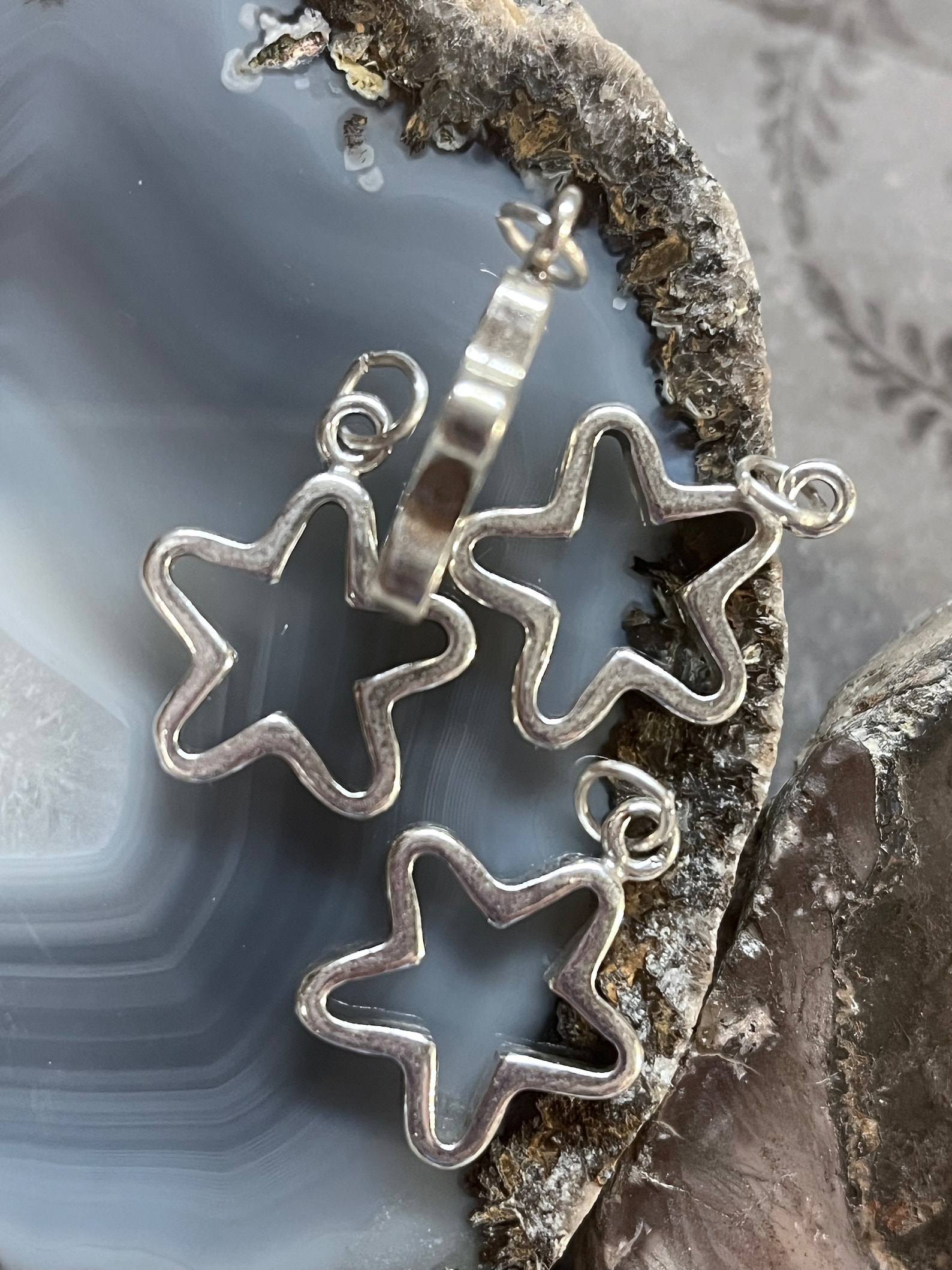Sterling Open Star Charm, Silver Star Charm, Celestial Charms, Sterling ...