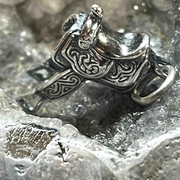 Sterling 3D Saddle Charm, Silver Saddle charm, Sterling Western Jewelry, Sterling Rodeo Jewelry, Western charm bracelet,Rodeo Charm bracelet