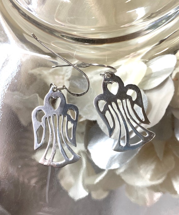 Vintage Sterling Angel earrings, Christmas Angel e