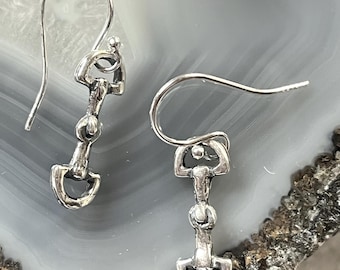 Sterling Snaffle Bit charm,Sterling Snaffle bit Earrings,Silver Western charms,Silver Western jewelry,Silver horse tack charm Rodeo Jewelry