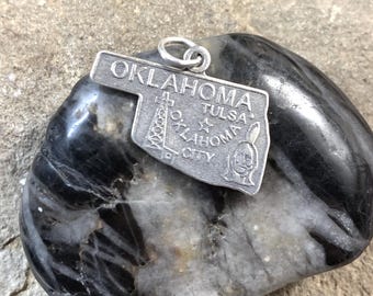 Sterling Oklahoma charm,State of Oklahoma charm,Oklahoma charm , United States charms