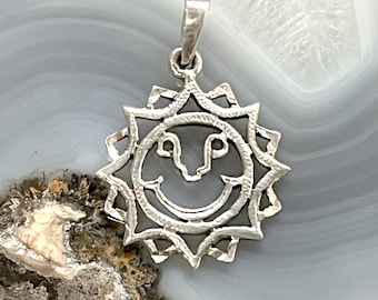 Sterling Sun Charm,Silver Sun Pendant,Hindu Sun charm,Sterling Silver Charms