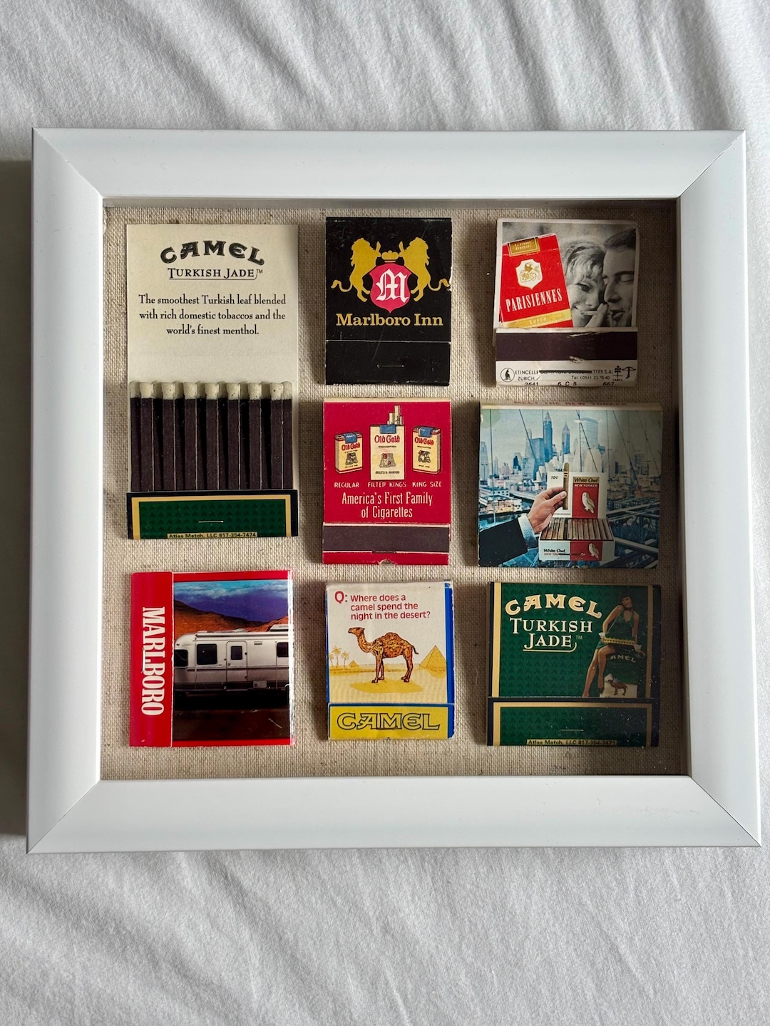 Match Box Frame Vintage Matchbox Cigarette Themed in Shadow Box Frame Wall Art - Etsy
