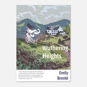 Wuthering Heights Illustrated Poster | Literary Artwork | Literary Poster | Literature Posters | Book Cover Artwork | Book Lovers Gifts