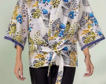 Printed Lawn Kimono/blazer/blouse/cardigan