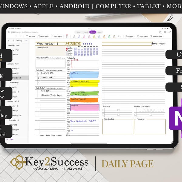 Key2Success 2026 OneNote digitale planner - professionele versie