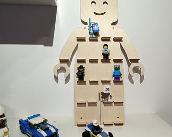 Plank LEGO steen/plank voor 22 figuren, Displaystandaard voor minifiguren, Houten plank voor opslag van minifiguren, Kindervitrineplank, Kamerdecoratie