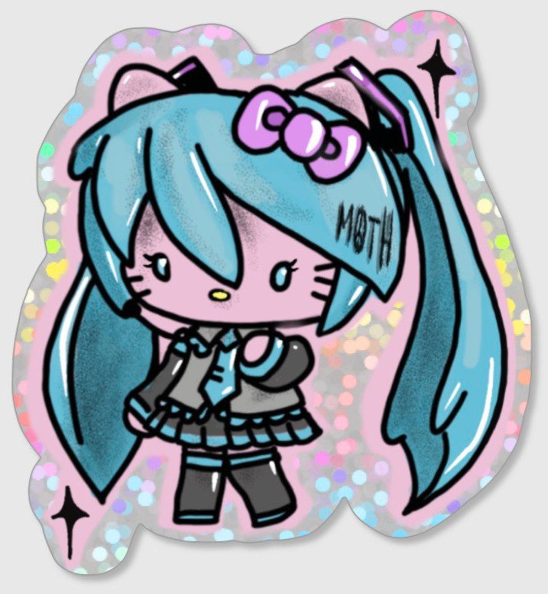 Sparkle Hello Kitty Miku Sticker Etsy
