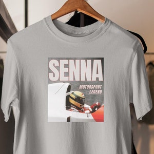Ayrton Senna T-Shirt, Race Car Gift, Vintage Cotton T-Shirt, Racing Enthusiast, Motorsport T-Shirt, Gift For F1 Fan, Graphic T-Shirt For Him