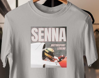 T-shirt Ayrton Senna, cadeau voiture de course, t-shirt en coton vintage, passionné de course automobile, t-shirt de sport automobile, cadeau pour fan de F1, t-shirt graphique pour lui