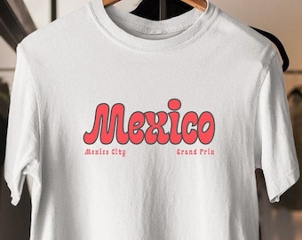 Camiseta de México, regalo de auto de carrera, camiseta para entusiastas de las carreras, camiseta de deportes de motor, regalo para fanáticos de la F1, camiseta gráfica unisex, camiseta para amantes de los autos, Gran Premio