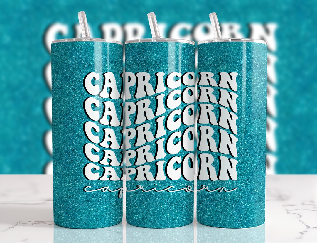 Capricorn Turquoise Tumbler Wrap PNG Zodiac 20oz Skinny Etsy