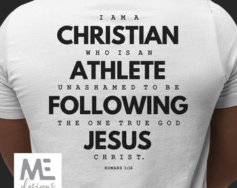 Christian Athlete tshirt, Following Jesus shirt, Christian tshirt gift, Unashamed of gospel TShirt, Christian Athlete Gods glory,Jesus gift