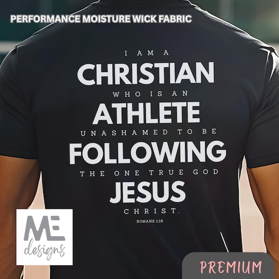 Christian athlete tshirt, performance tee sports Christian, Jesus athlete Gospel gift, share Christ tshirt, Jesus saves sports men women