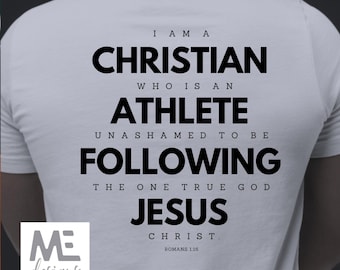 Christian athlete tshirt, performance tee sports Christian, Jesus athlete Gospel gift, share Christ shirt, Jesus saves tee, sports men women