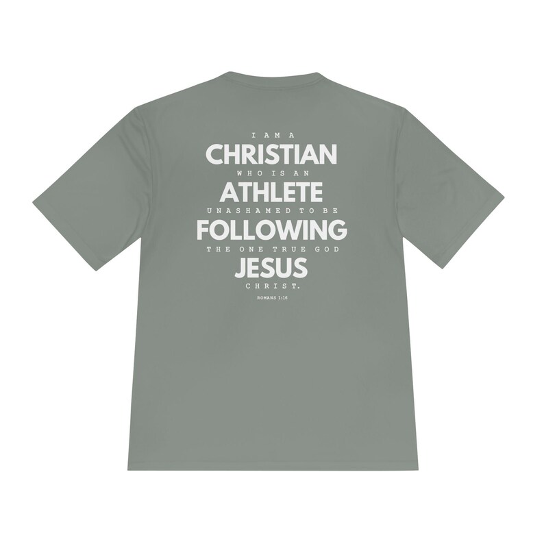 Christian athlete tshirt, performance tee sports Christian, Jesus athlete Gospel gift, share Christ tshirt, Jesus saves sports men women image 4