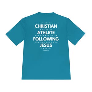 Christian athlete tshirt, performance tee sports Christian, Jesus athlete Gospel gift, share Christ tshirt, Jesus saves sports men women image 5