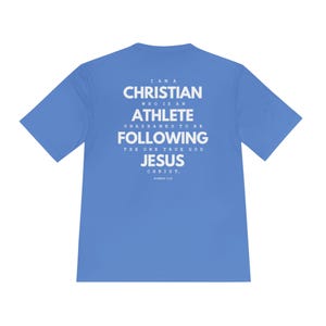 Christian athlete tshirt, performance tee sports Christian, Jesus athlete Gospel gift, share Christ tshirt, Jesus saves sports men women image 12