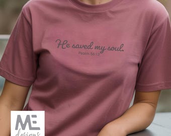 Jesus Saves tshirt, Christian Premium tshirt, He Saved My Soul tee, Faith Apparel tee, Spiritual Gift Clothing, Christian Gift Jesus God