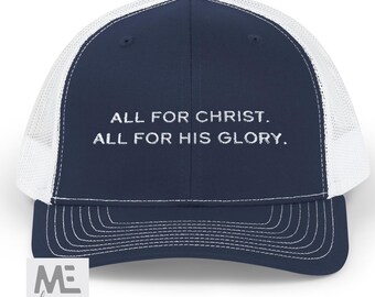 Gorra "Todo por Cristo", gorra cristiana Snapback, "Todo por Cristo", gorra cristiana de camionero, regalo cristiano, regalo cristiano para niña, gorra de Jesús