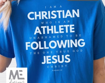 Christian athlete youth gift, christian sports kids tshirt, Christian tshirt Jesus, Romans evangelize, share Gospel Christ, Jesus saves tee