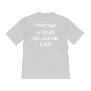 Christian athlete tshirt, performance tee sports Christian, Jesus athlete Gospel gift, share Christ tshirt, Jesus saves sports men women image 2
