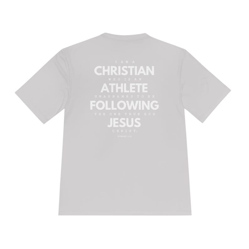 Christian athlete tshirt, performance tee sports Christian, Jesus athlete Gospel gift, share Christ tshirt, Jesus saves sports men women image 2